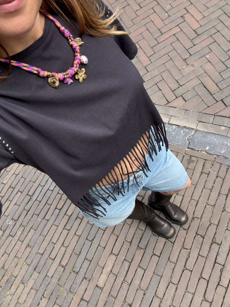 Gaby festival shirt fringe detail