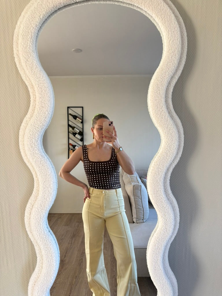 Bibi studded top bruin