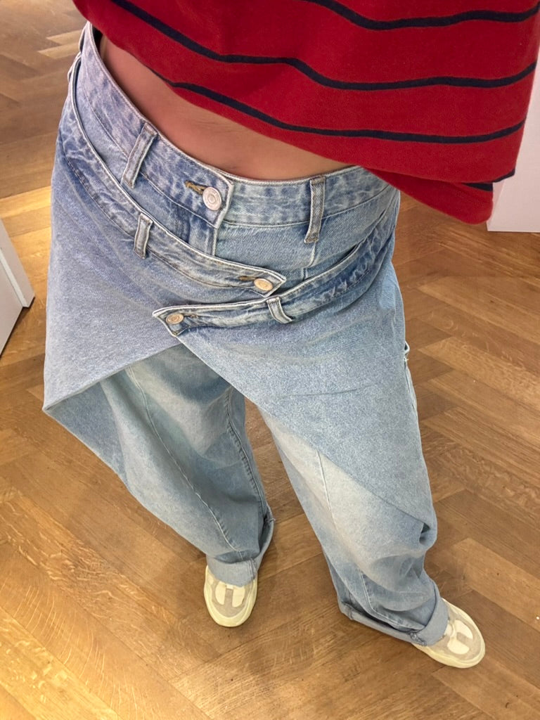 Josephine wide barrel jeans overslag