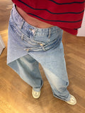 Josephine wide barrel jeans overslag