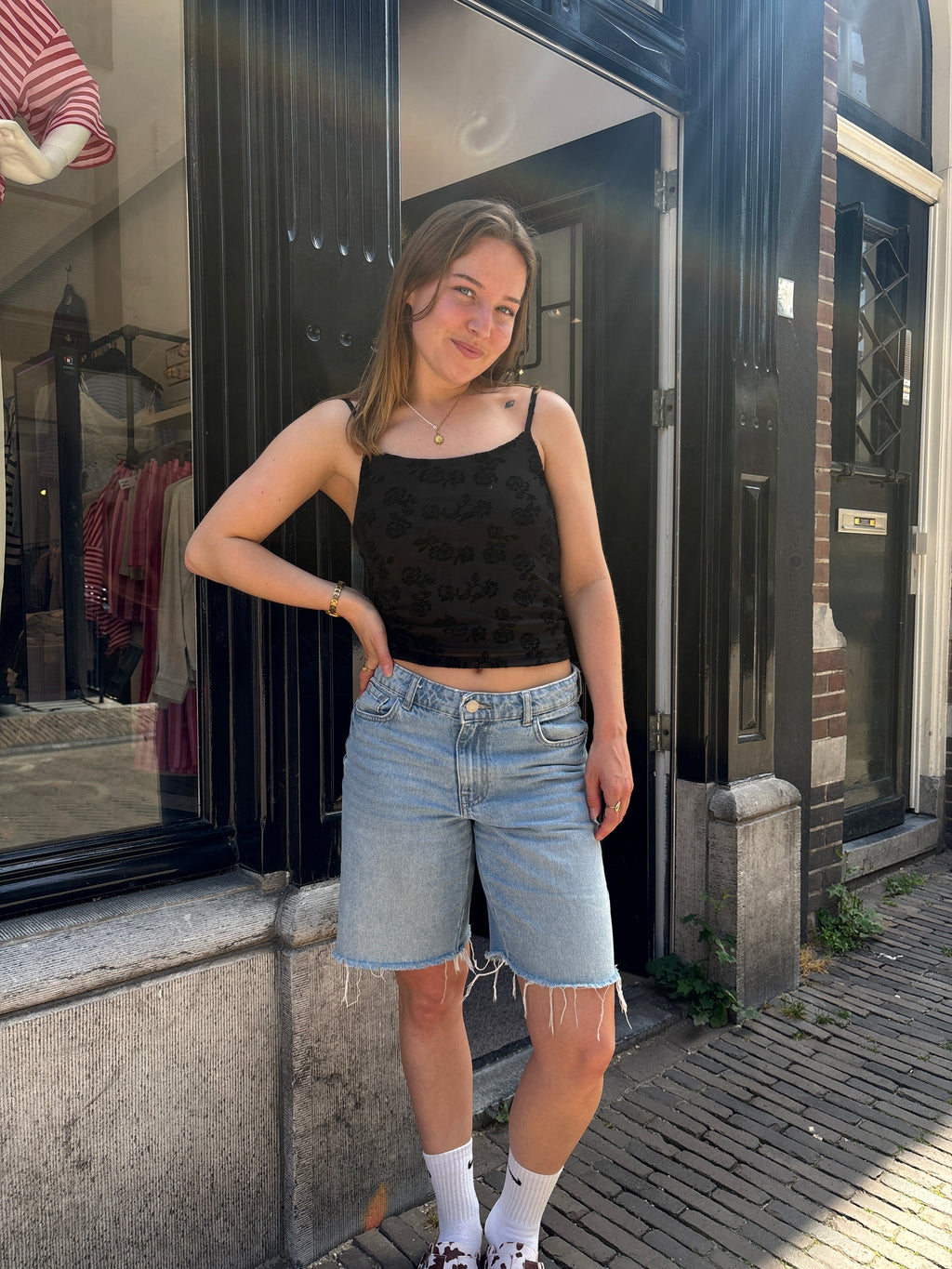 Noor mesh topje zwart