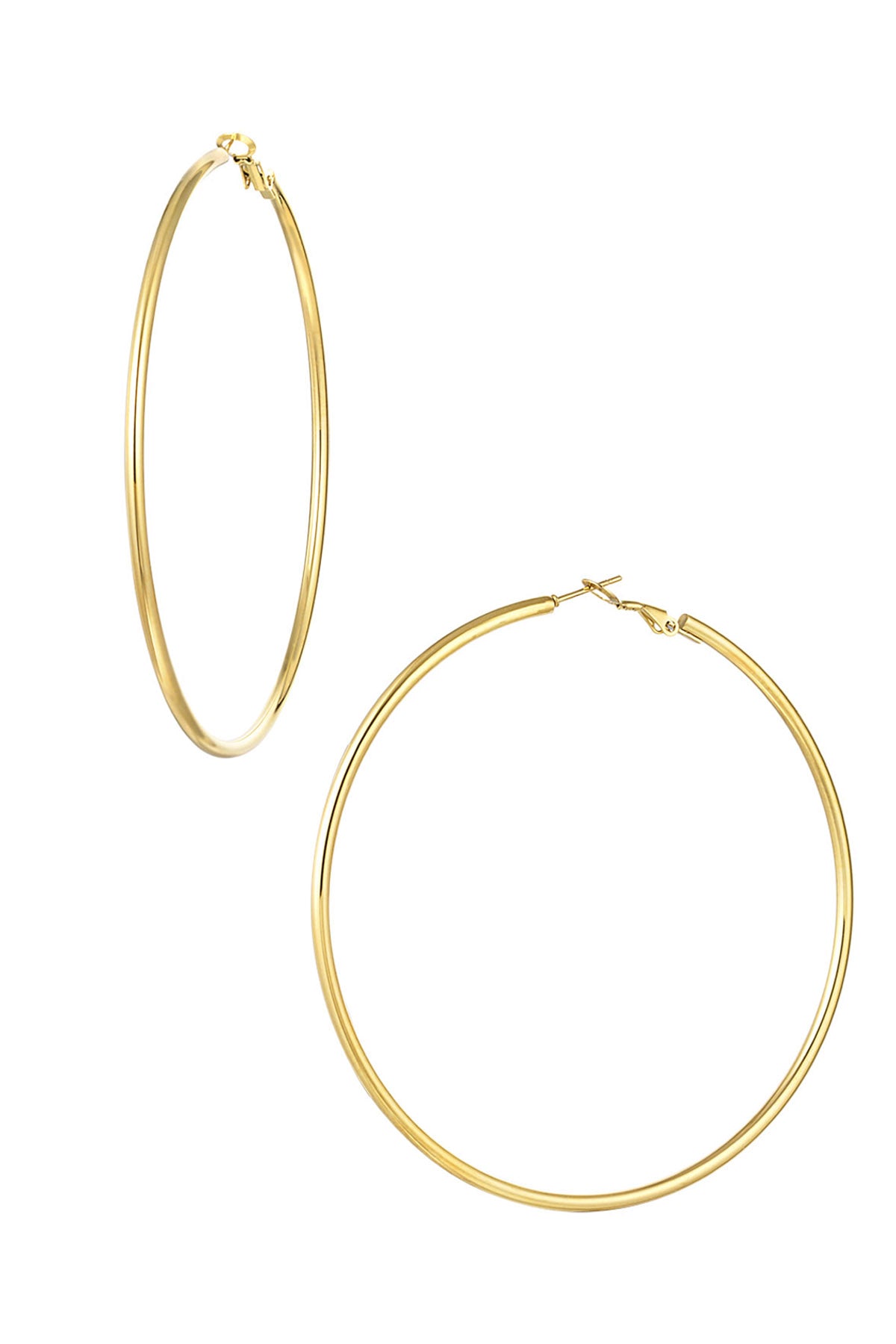 Basic hoops oorbellen goud large