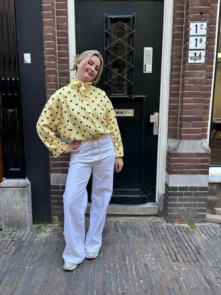 Mila polka dot jasje geel/bruin