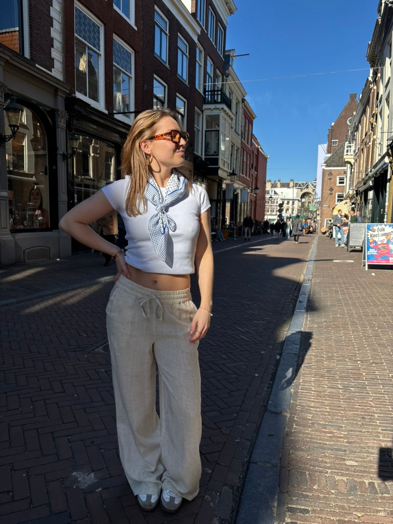 Billie boat neck top wit