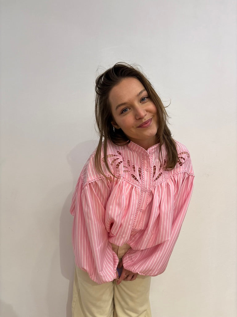 Bo cropped blouse roze