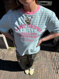 Lena streep shirt blauw/roze