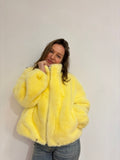 Liv faux fur jas geel