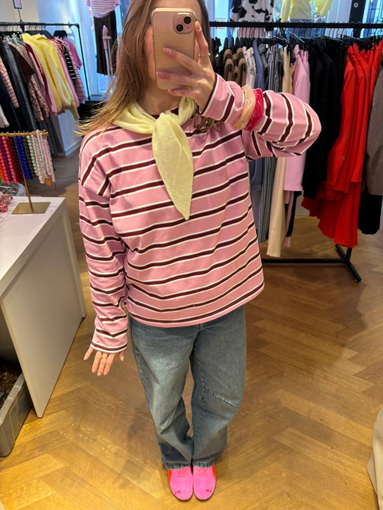 Kiki longsleeve streep roze