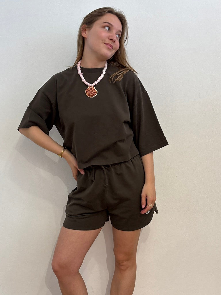 Saar jogging shirt bruin