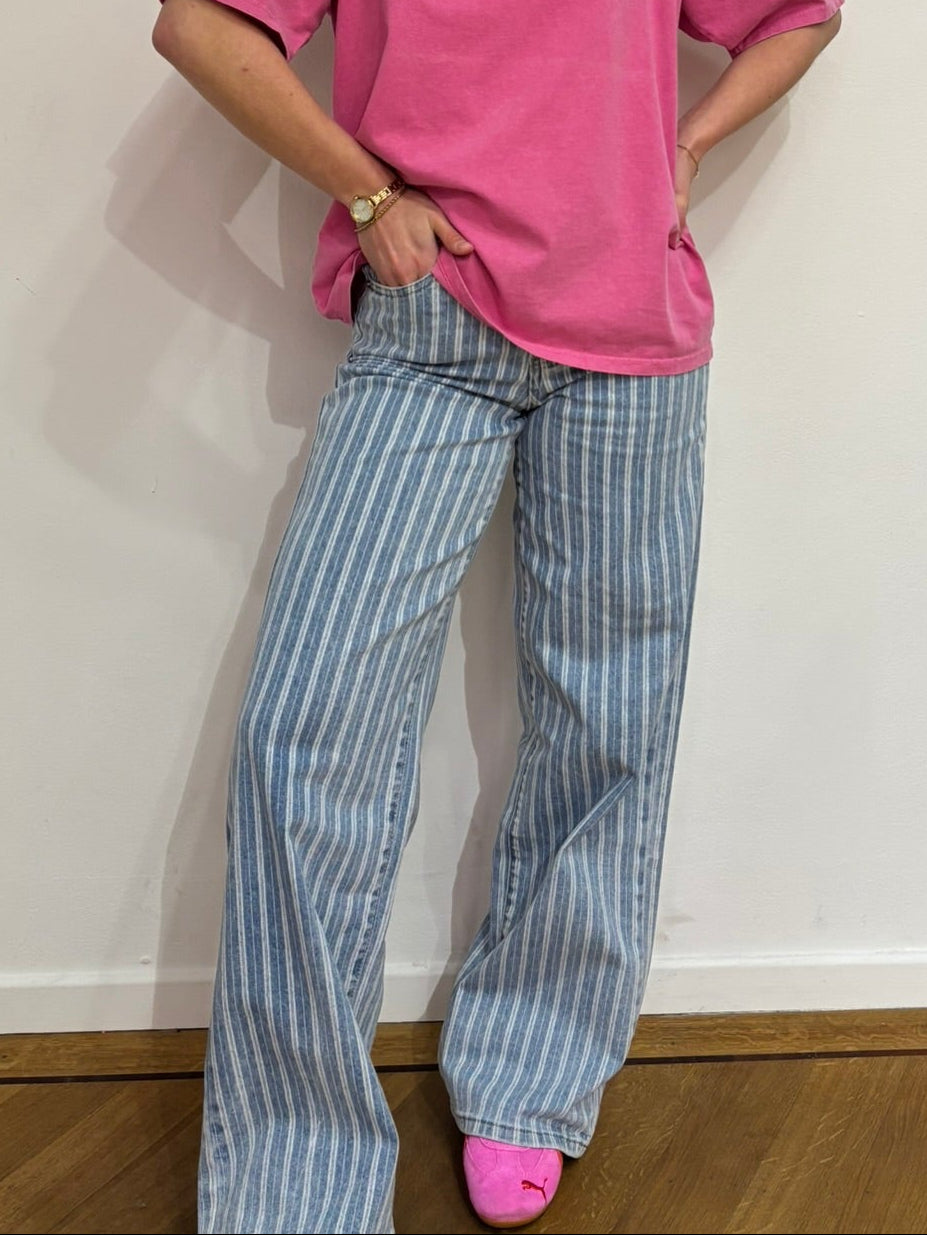 Tess jeans licht blauw gestreept