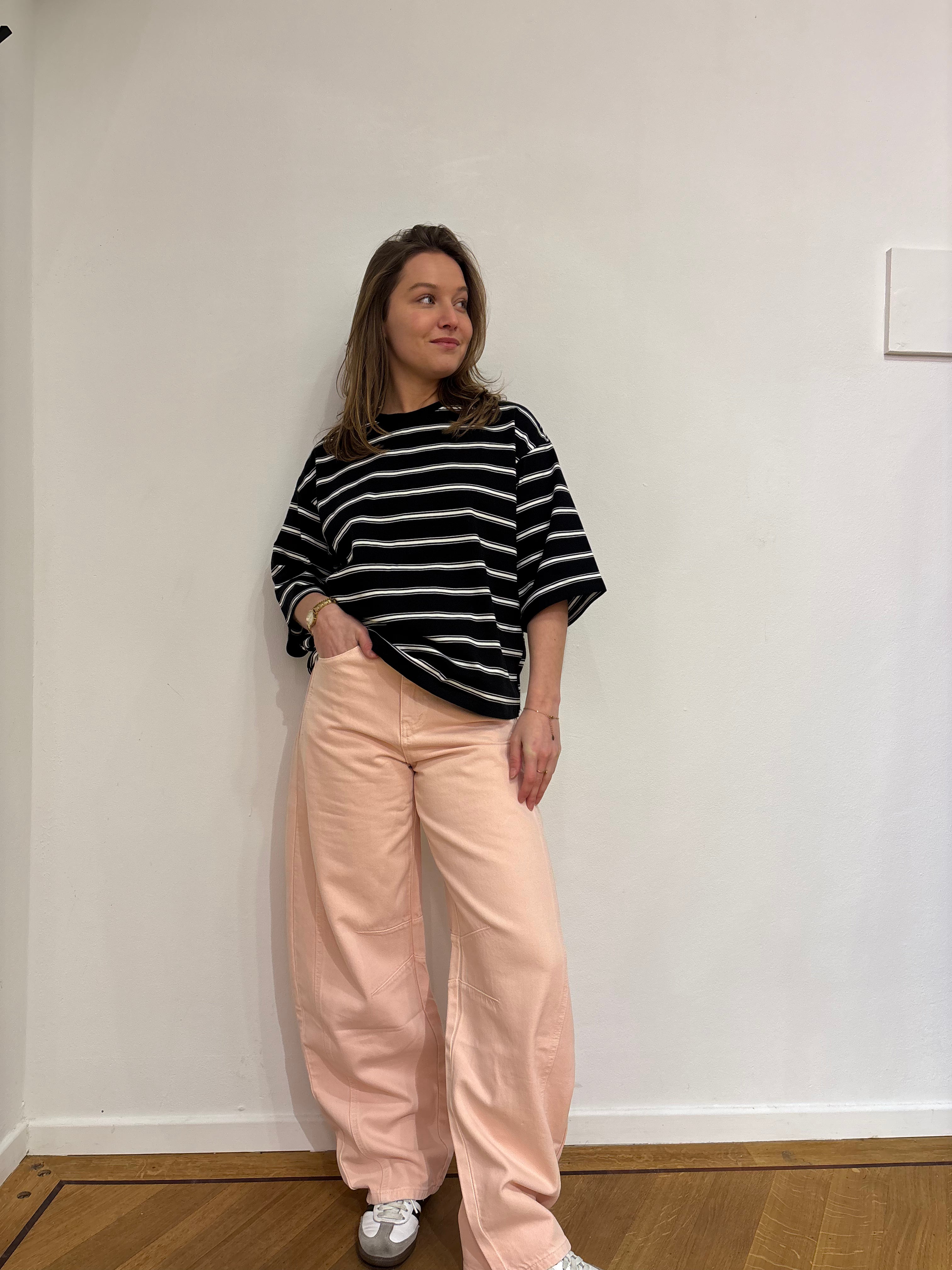 Amber shirt zwart/wit gestreept