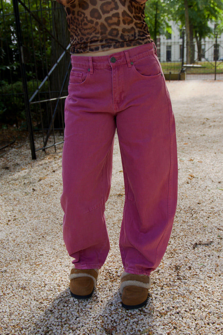 Yara barrel jeans roze