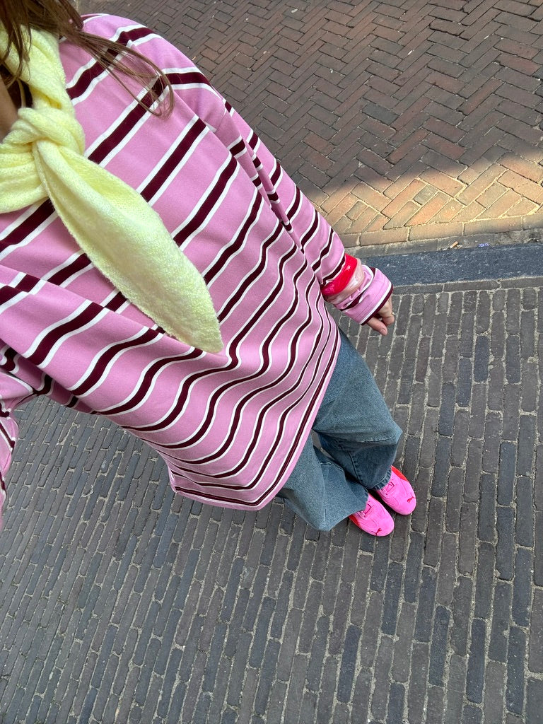Kiki longsleeve streep roze
