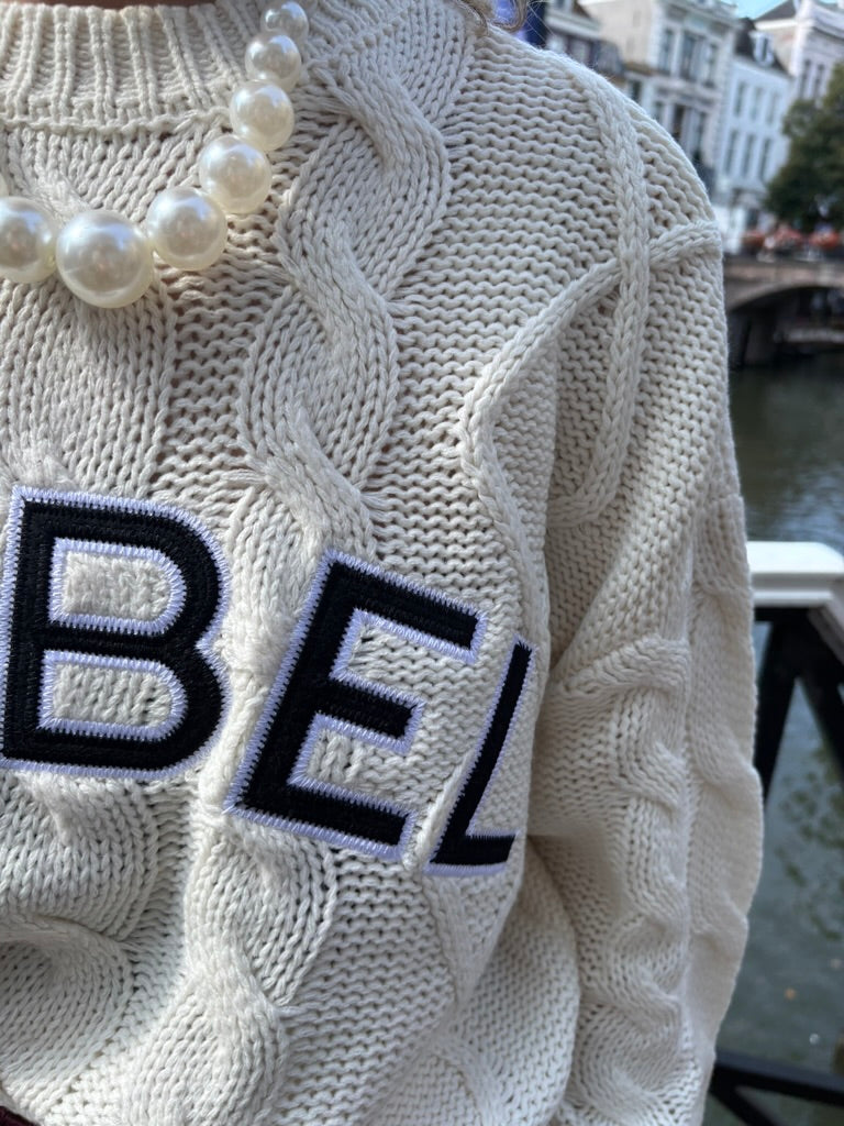 Rebecca cable knit trui Rebel wit