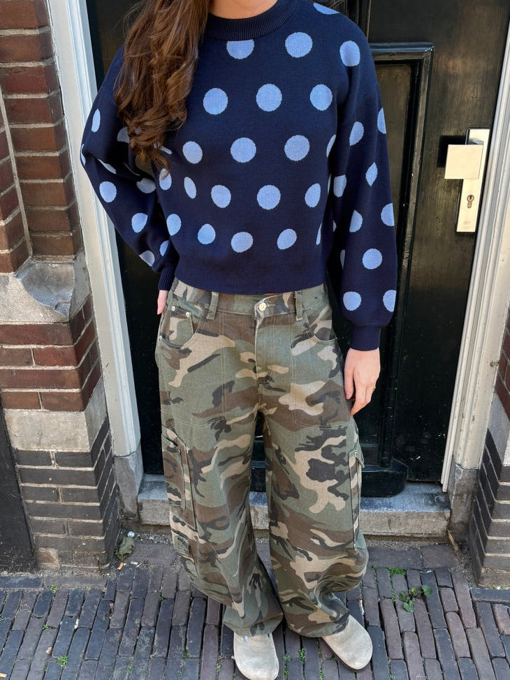 Nira camo barrel jeans