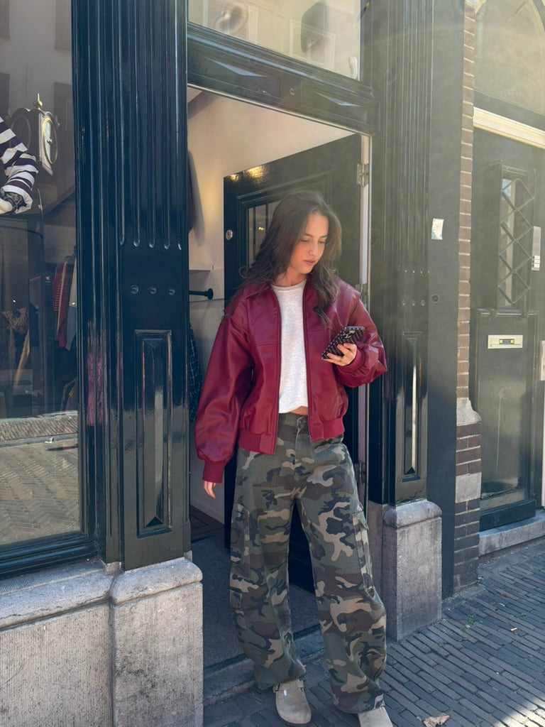 Nira camo barrel jeans