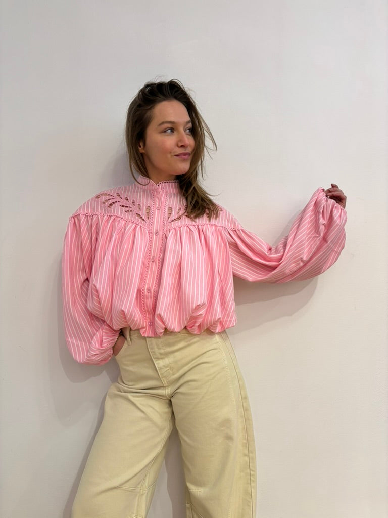 Bo cropped blouse roze