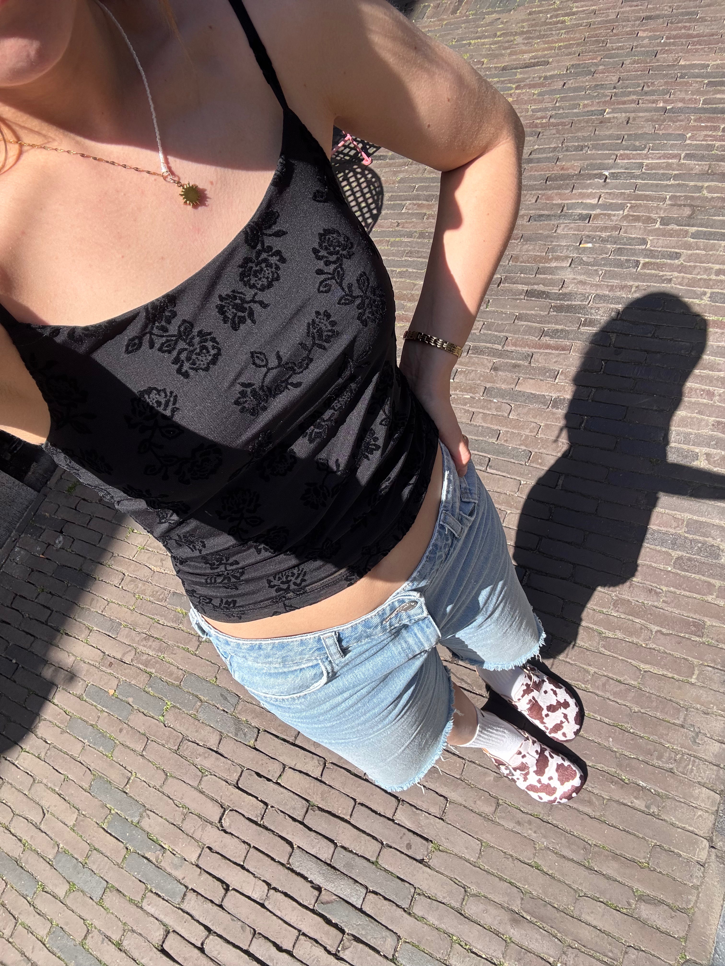 Noor mesh topje zwart