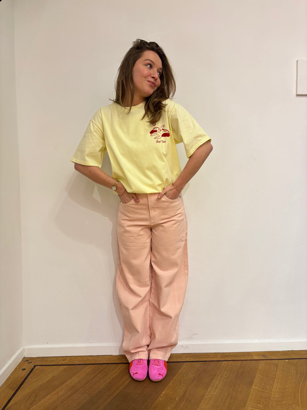 Balloon jeans roze