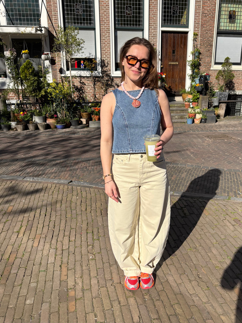 Senna denim top met strik