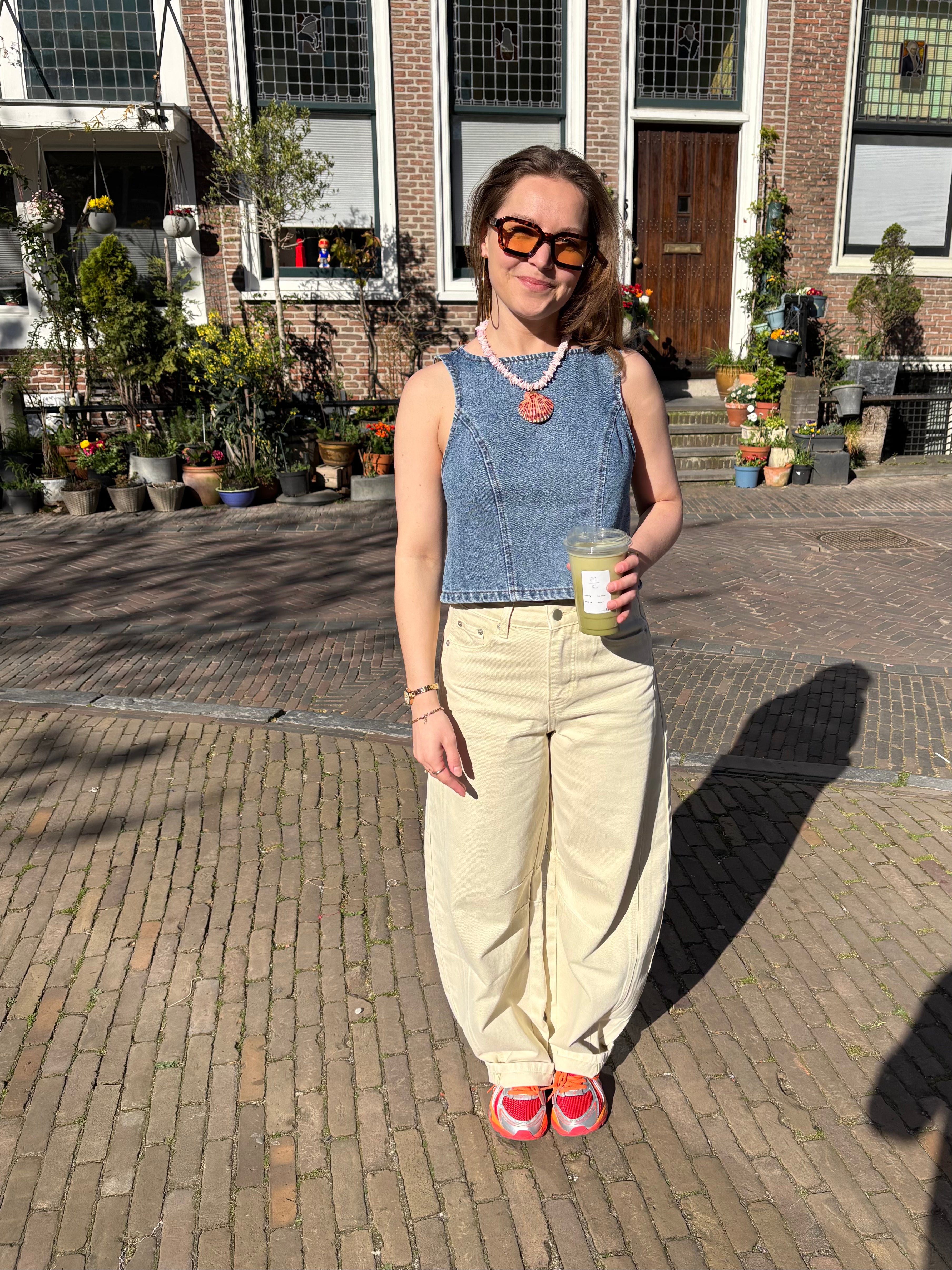 Senna denim top met strik