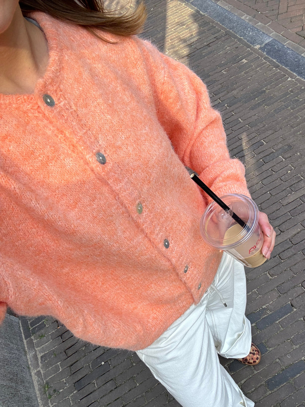 Lumi vestje wol oranje