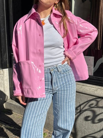 Pippa PU jas roze