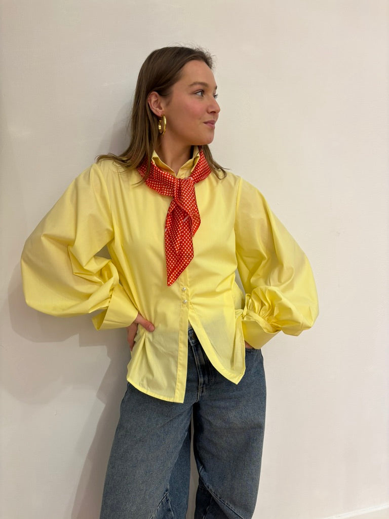 Fien getailleerde blouse geel