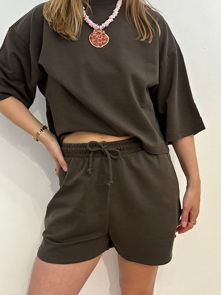 Saar jogging shirt bruin