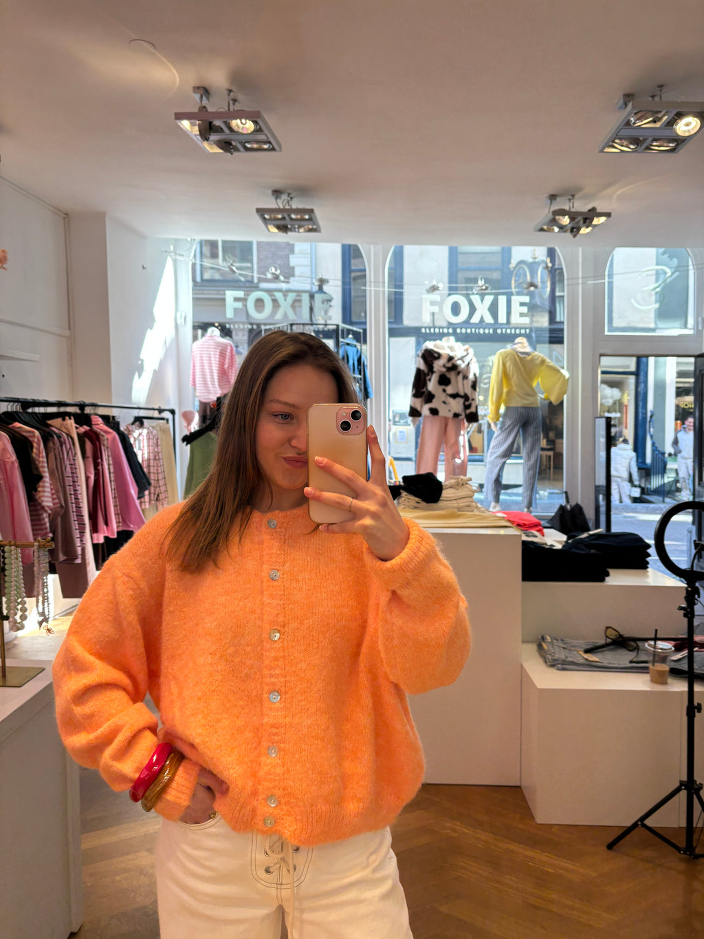 Lumi vestje wol oranje