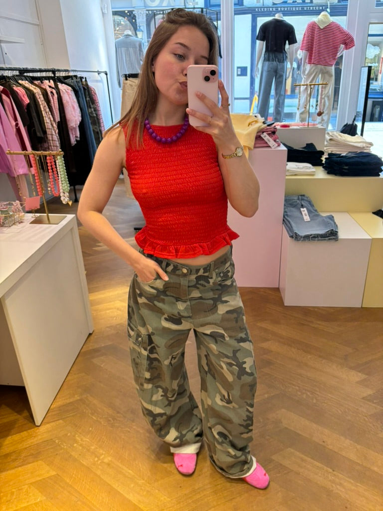 Sophie smock top rood