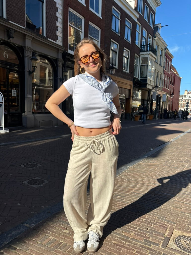 Billie boat neck top wit