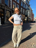 Leila linnen broek beige