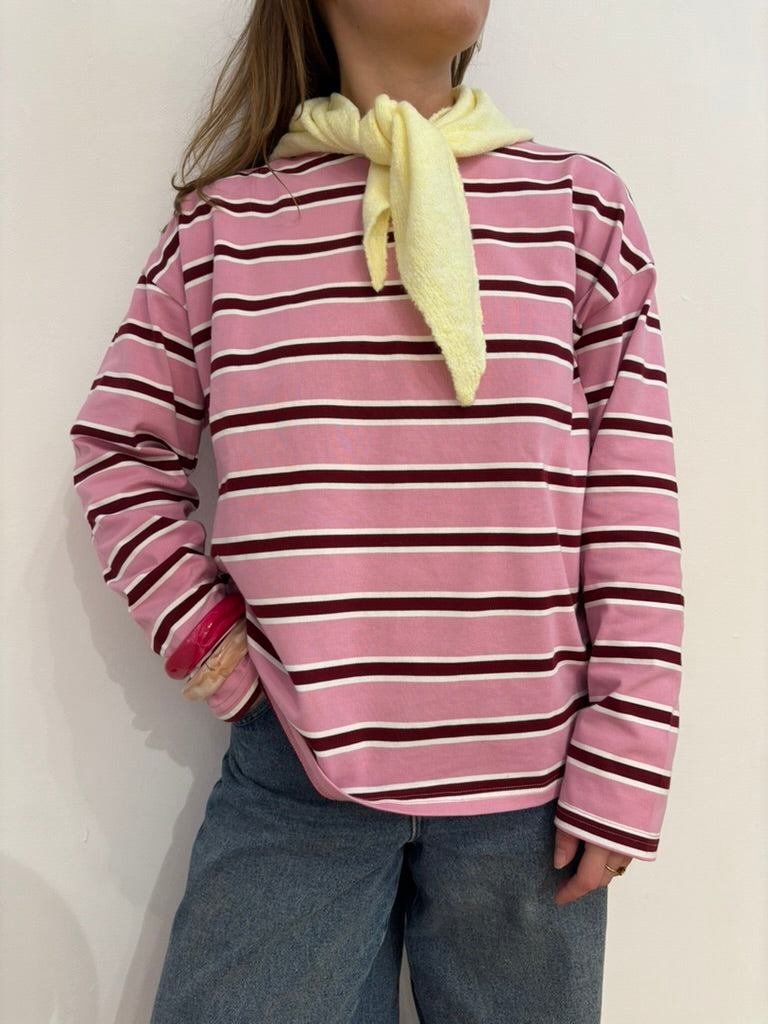 Kiki longsleeve streep roze
