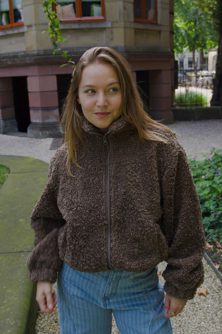 Sara teddy jacket bruin
