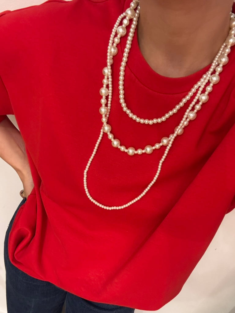 Layered gemengde parelketting