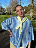 Milou oversized streep t-shirt blauw