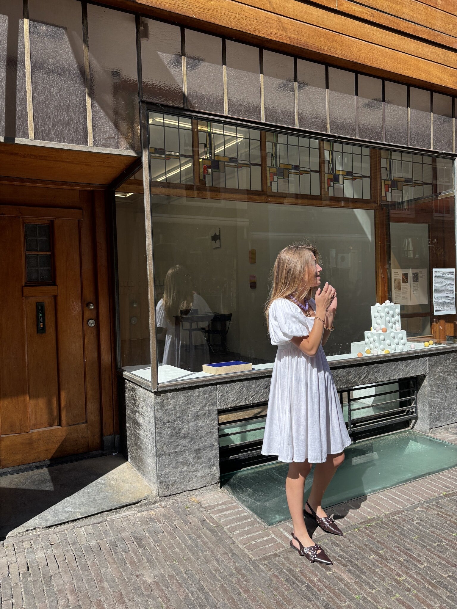 Leila linnen zomer jurk wit