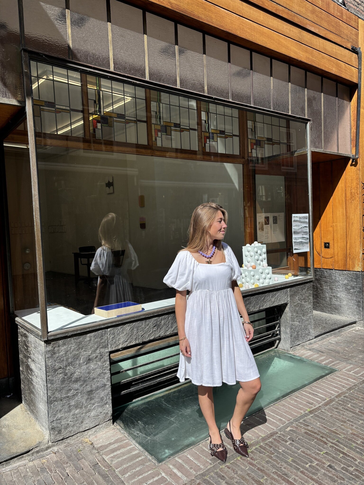 Leila linnen zomer jurk wit