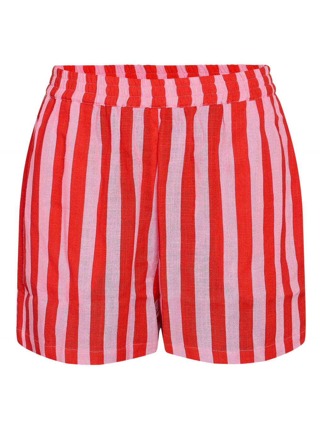 Leila linnen shorts rood/roze gestreept