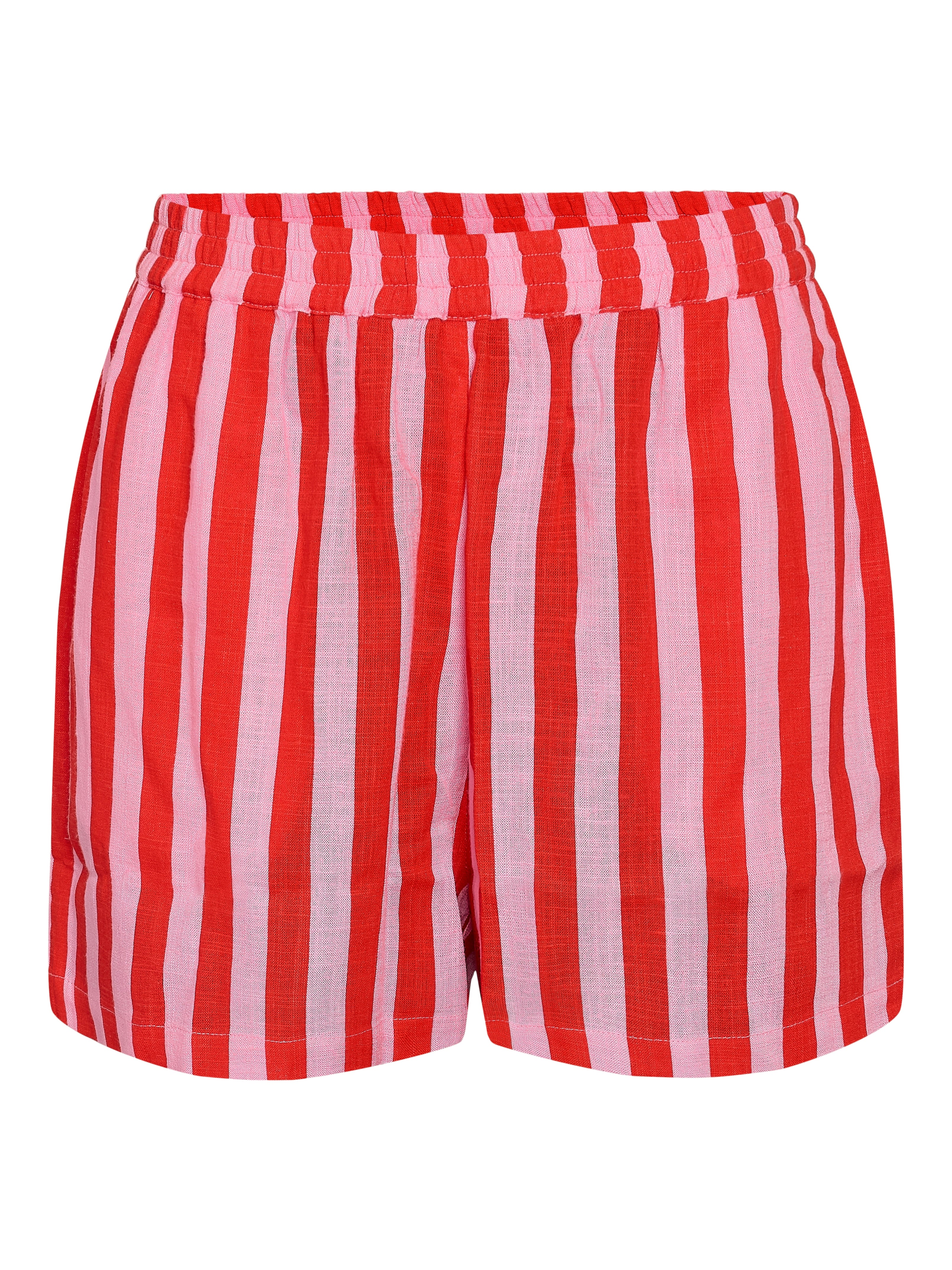 Leila linnen shorts rood/roze gestreept