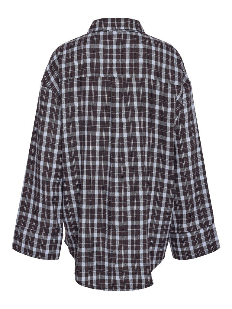 Zoe oversized ruit blouse blauw/bruin