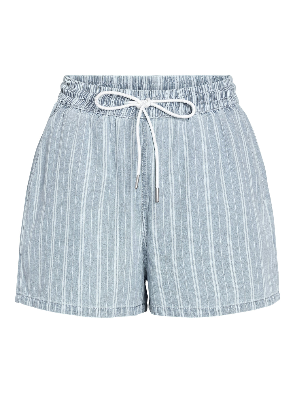 Indy gestreepte shorts licht denim blauw