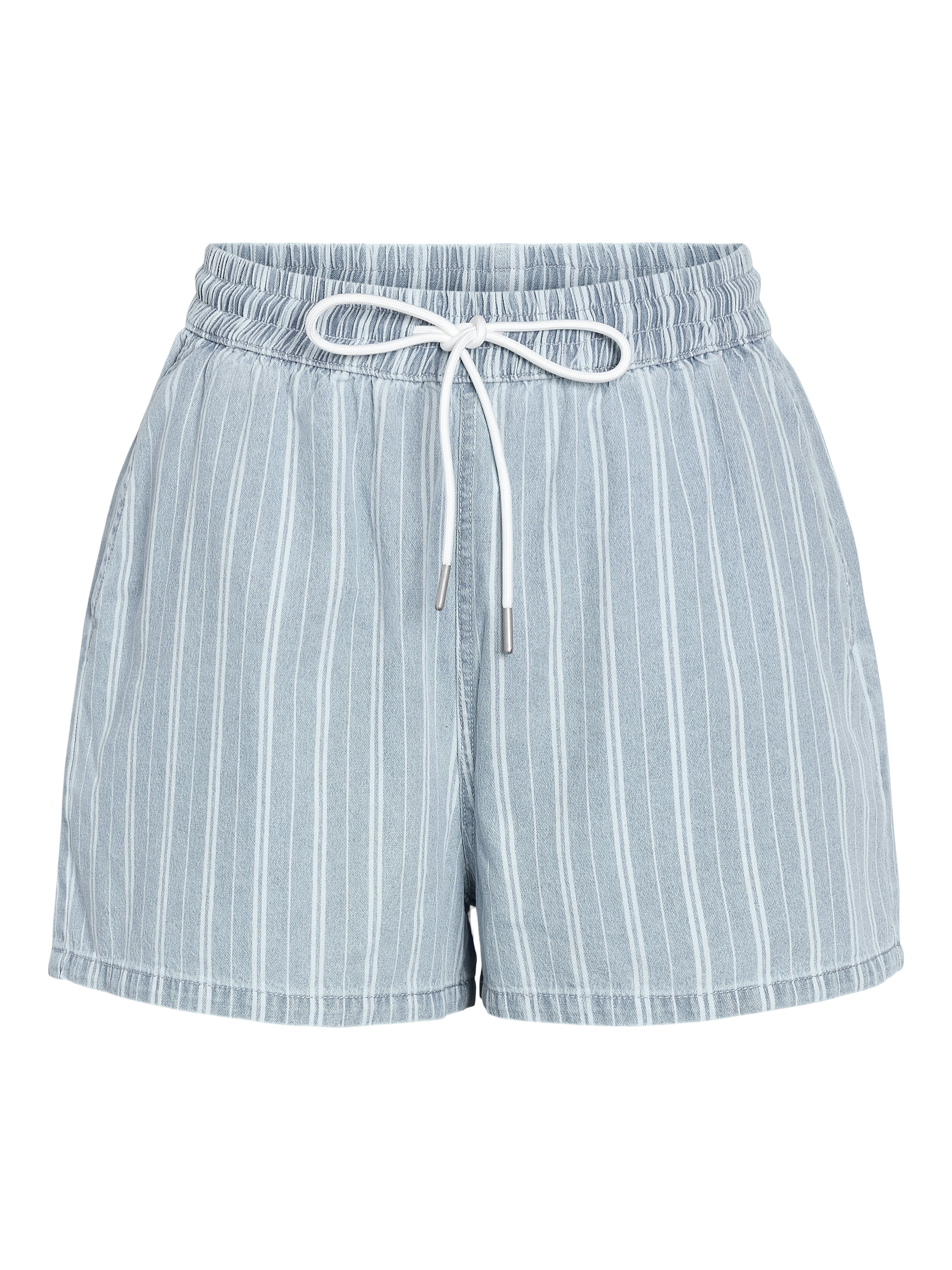 Indy gestreepte shorts licht denim blauw