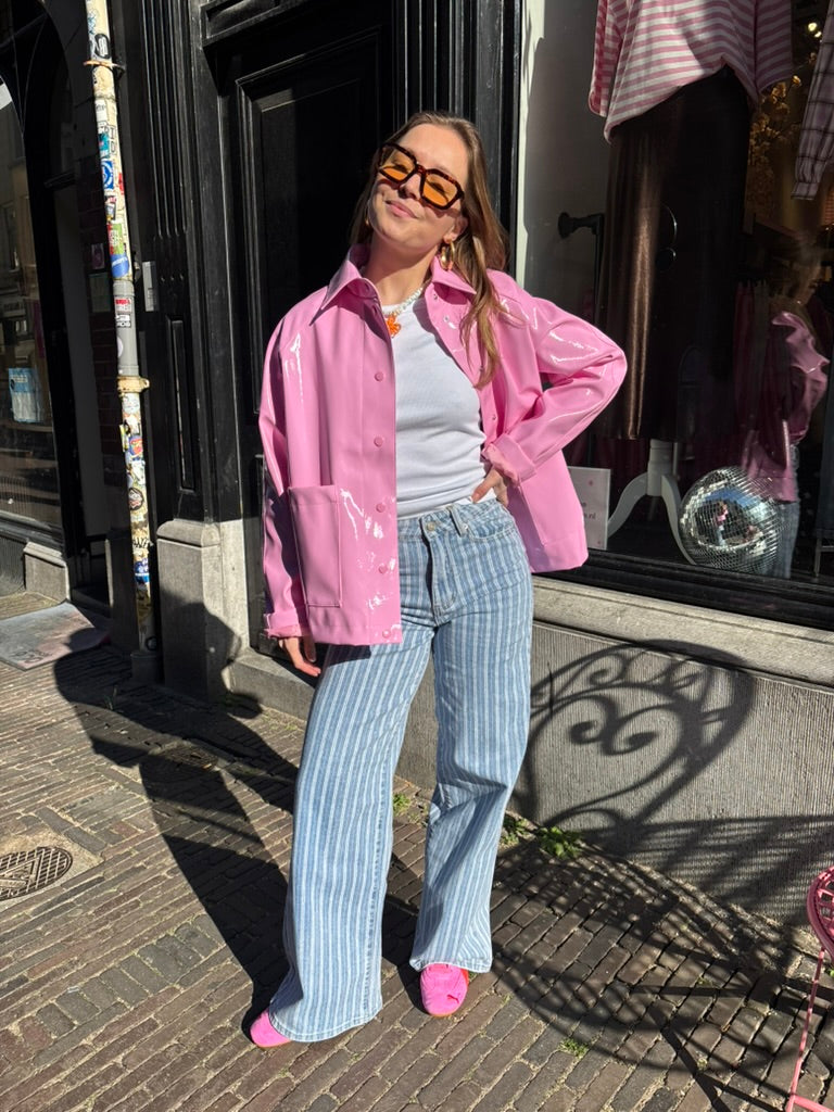 Pippa PU jas roze