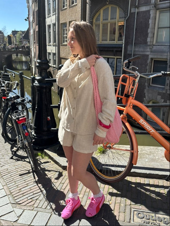 Leila linnen shorts beige