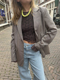 Check blazer wine