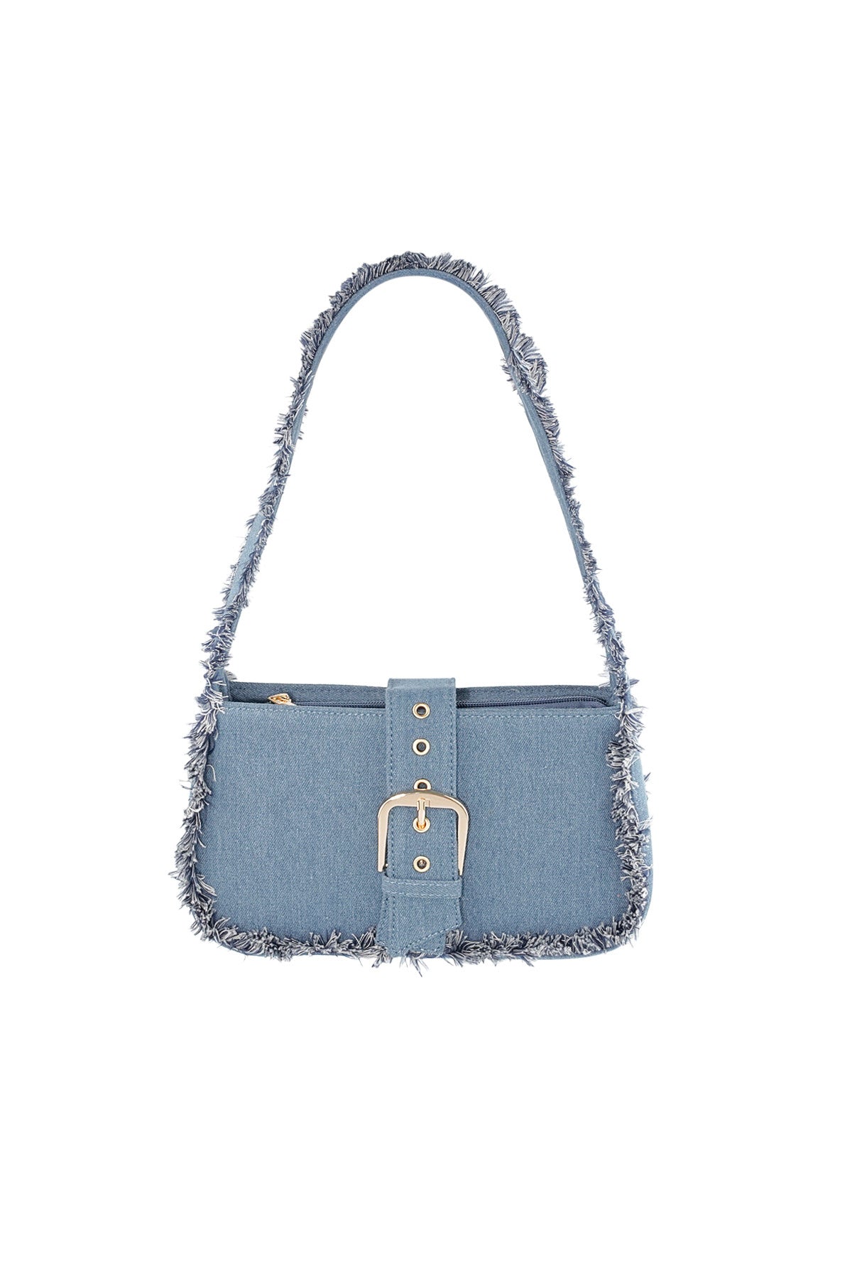 Denim shoulder tas light blue