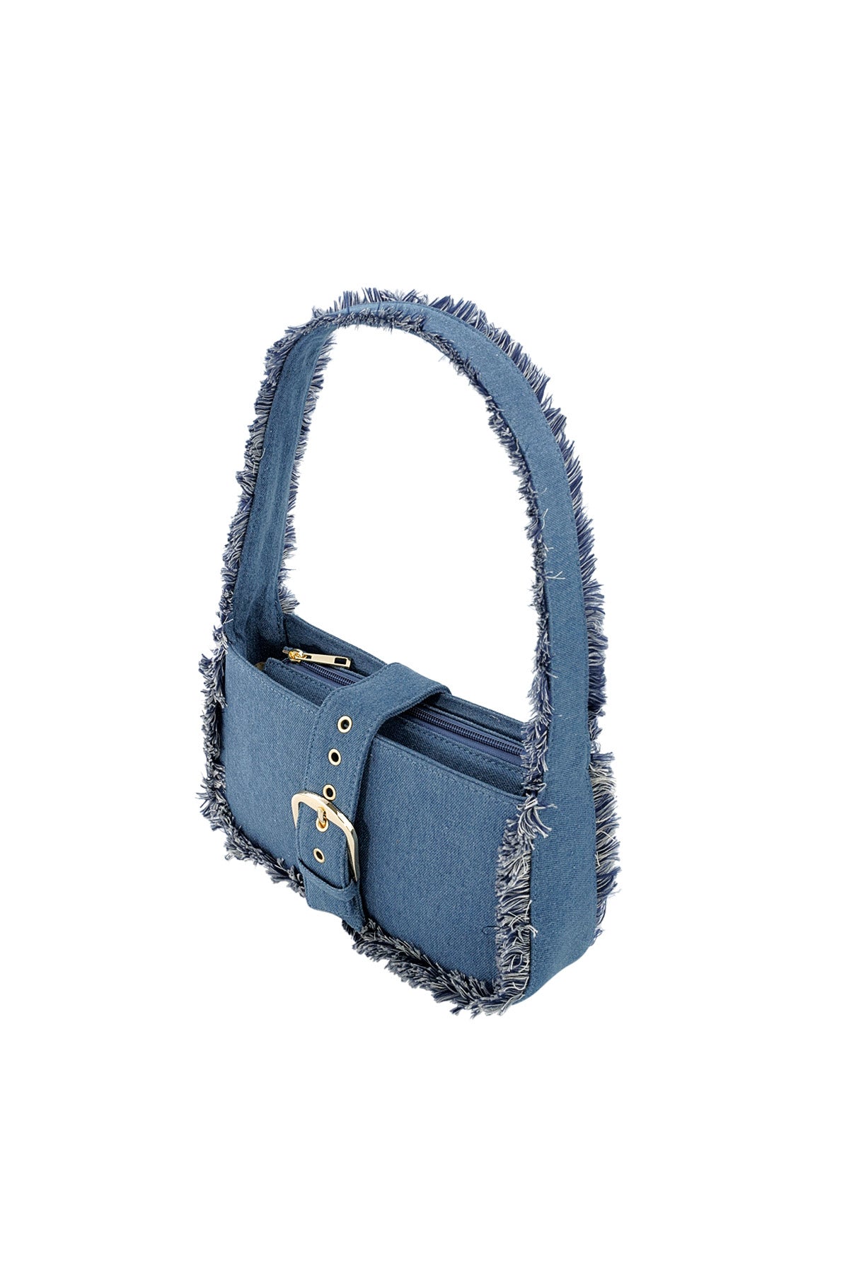 Denim shoulder tas dark blue