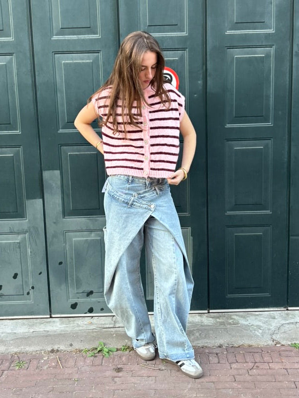 Josephine wide barrel jeans overslag